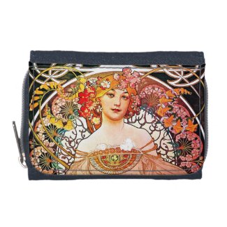 Alphonse Mucha Daydream Floral Vintage Art Nouveau Wallets