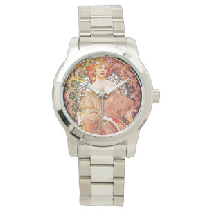 Alphonse Mucha Daydream Floral Vintage Art Nouveau Watch
