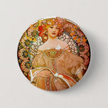 Alphonse Mucha Dreaming (Reverie) Button