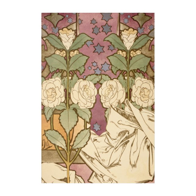 Alphonse Mucha Elegant Art Nouveau Stars Camellia  (Front)