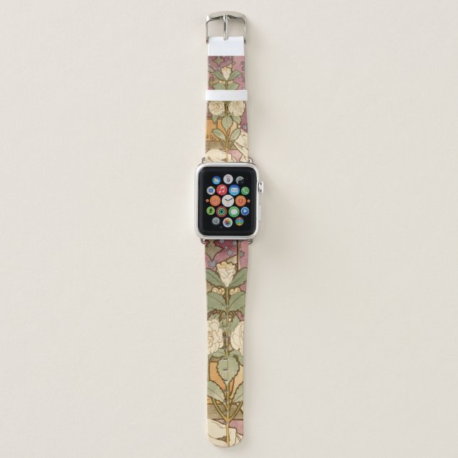 Alphonse Mucha Elegant Art Nouveau Stars Camellia  Apple Watch Band (Front)