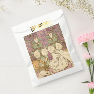 Alphonse Mucha Elegant Art Nouveau Stars Camellia Favor Bag