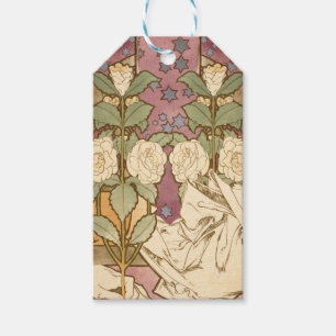 Alphonse Mucha Elegant Art Nouveau Stars Camellia Gift Tags