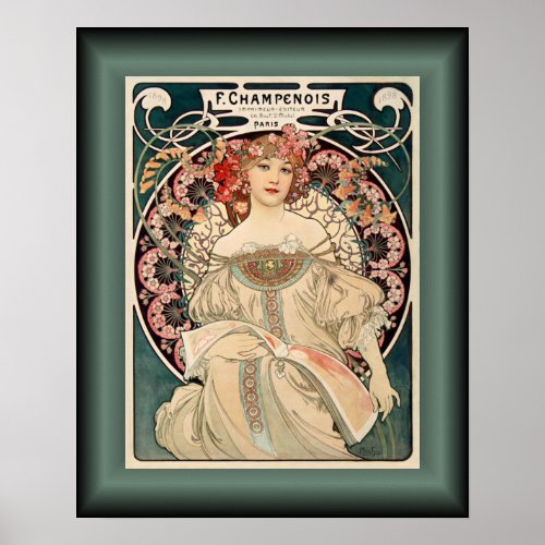 Alphonse Mucha  F Champenois Imprimeur Editeur  Poster