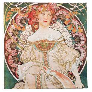 Alphonse Mucha F. Champenois Napkins