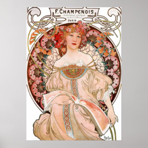 Alphonse Mucha - F. Champenois Printer Poster