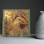 Alphonse Mucha Fall Season Art Nouveau Vintage Ceramic Tile<br><div class="desc">This ceramic tile is part of a set of four (Fall, Four Seasons) inspired by the iconic Art Nouveau era of the renowned Czech artist Alphonse Mucha. Mucha is widely recognized as one of the leading Art Nouveau designers and is known for his collaborations with the legendary actress Sarah Bernhardt....</div>