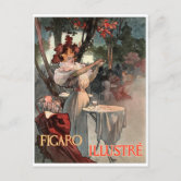 Vintage Art Nouveau, Lady Drinking Marco Polo Tea Poster