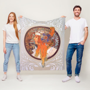 Alphonse Mucha Fleece Blanket