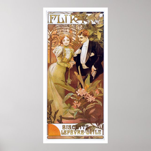 Alphonse Mucha. Flirt Biscuits Lefevre Utile Poster (Front)
