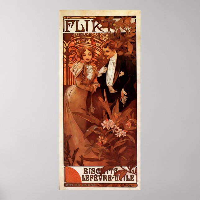 Alphonse Mucha Flirt Poster (Front)