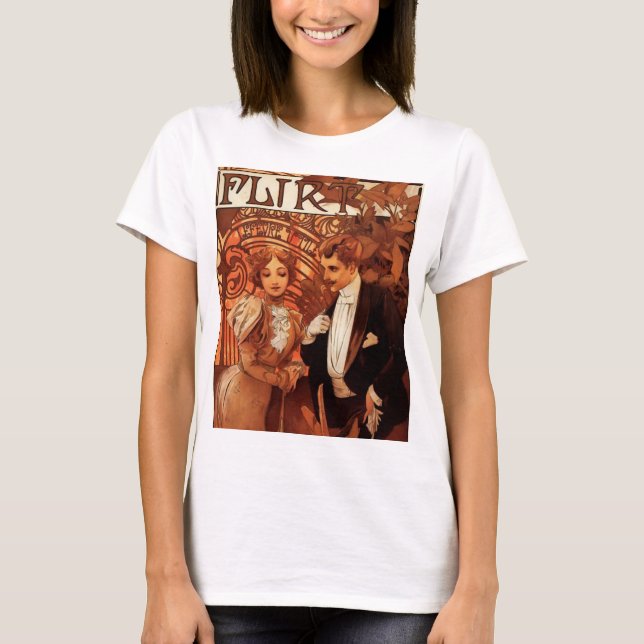 Alphonse Mucha Flirt T-shirt (Front)
