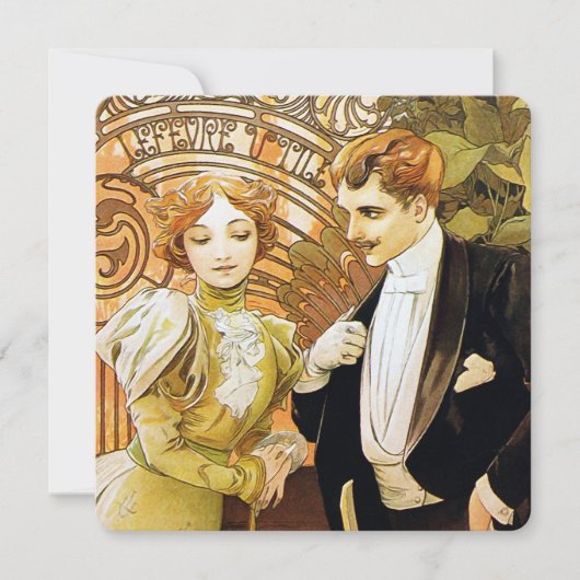 Alphonse Mucha Flirt Vintage Romantic Art Nouveau (Front)