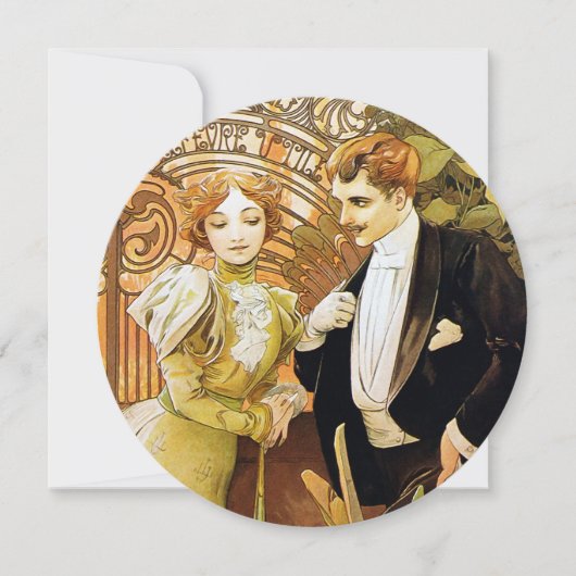 Alphonse Mucha Flirt Vintage Romantic Art Nouveau (Front)