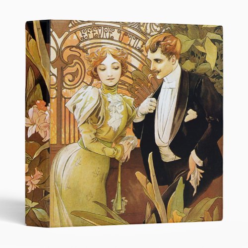 Alphonse Mucha Flirt Vintage Romantic Art Nouveau Binder