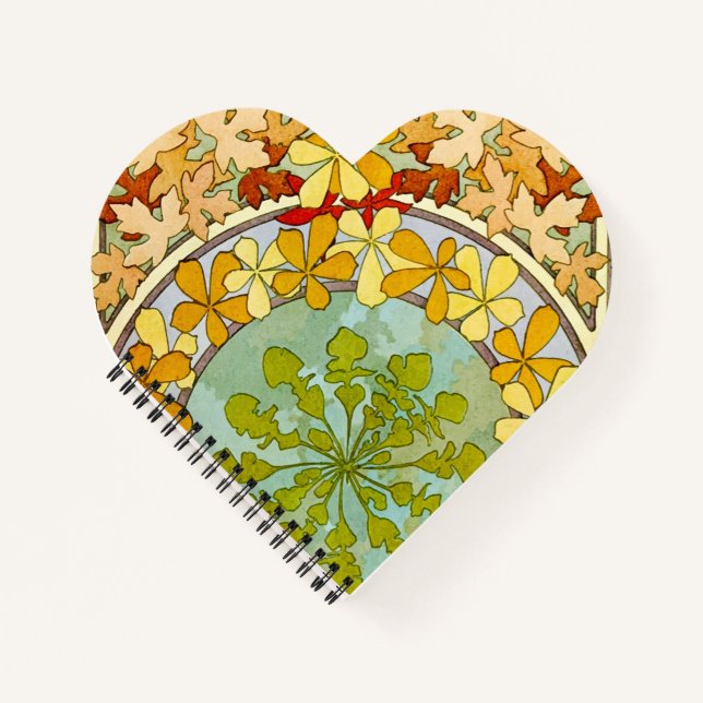 Alphonse Mucha Floral  Notebook (Front)