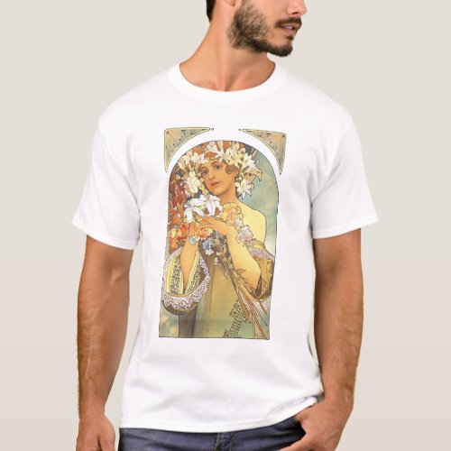 Alphonse Mucha Flower Art Nouveau Shirt