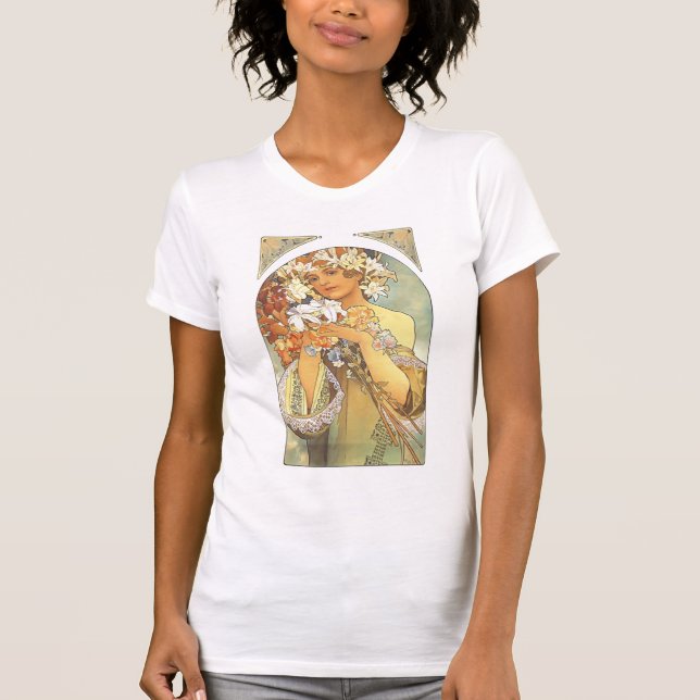 Alphonse Mucha "Flower" Art Nouveau Shirt (Front)