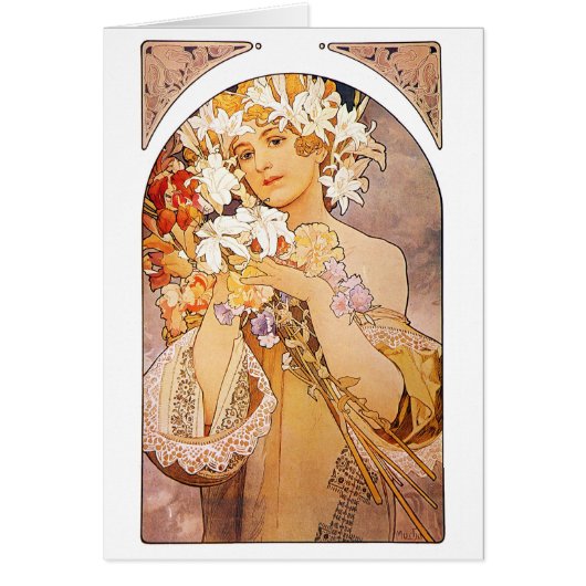 Alphonse Mucha Flower Cards (Front)