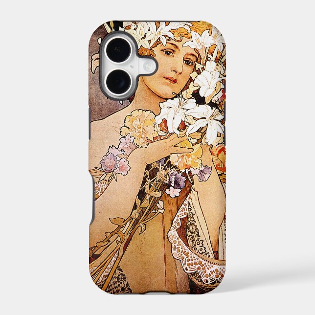 Alphonse Mucha Flower Iphone Case (Back)