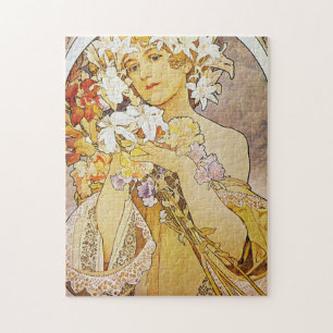 Alphonse Mucha - Flowers Jigsaw Puzzle