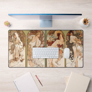 Alphonse Mucha Four Seasons 1897 Art Nouveau Panel Desk Mat
