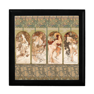 Alphonse Mucha Four Seasons 1897 Art Nouveau Panel Gift Box