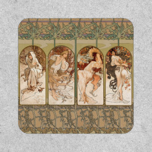 Alphonse Mucha Four Seasons 1897 Art Nouveau Panel Patch