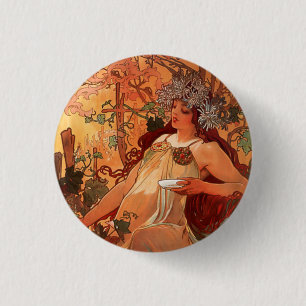 Alphonse Mucha, Four Seasons, Autumn Button