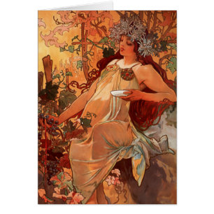 Alphonse Mucha, Four Seasons, Autumn Cards