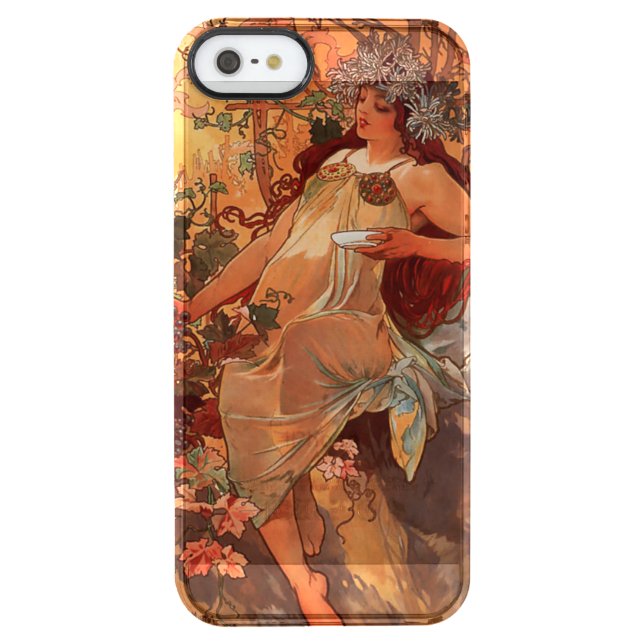 Alphonse Mucha, Four Seasons, Autumn Uncommon iPhone Case (Back)
