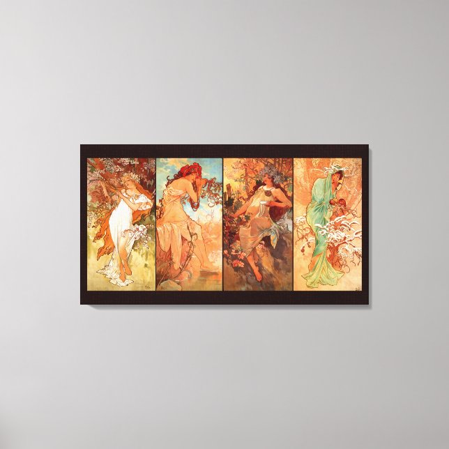 Alphonse Mucha, Four Seasons Canvas Print (Front)