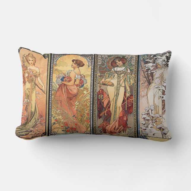 Alphonse Mucha Four Seasons Cushions (Front)