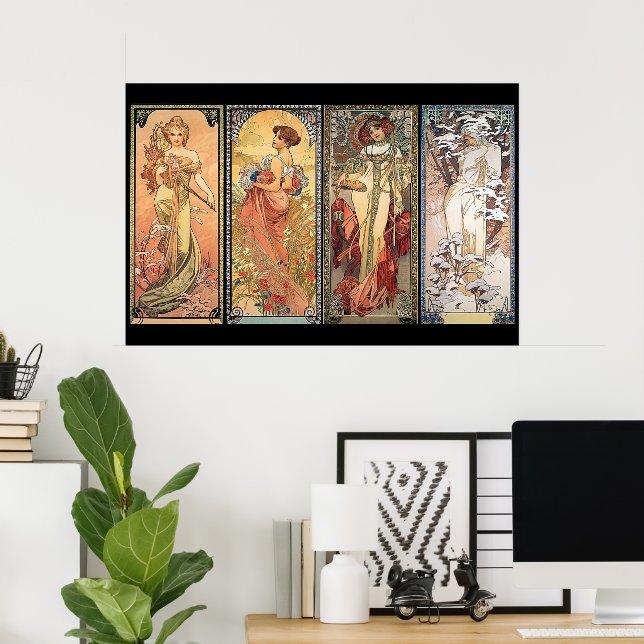 Alphonse Mucha Four Seasons Poster | Zazzle