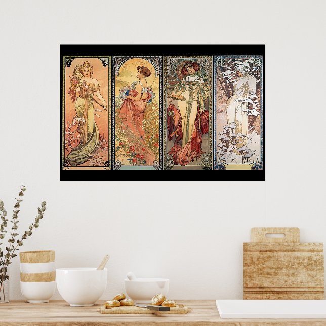 Alphonse Mucha Four Seasons Poster | Zazzle
