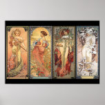 Alphonse Mucha Four Seasons Poster at Zazzle