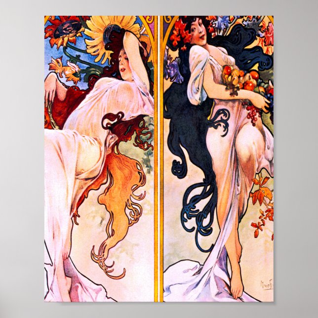 Alphonse Mucha - Four Seasons Poster (Front)