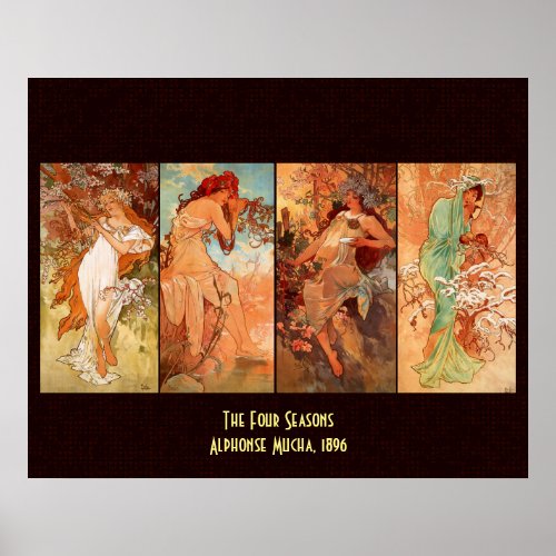 Alphonse Mucha Four Seasons Poster