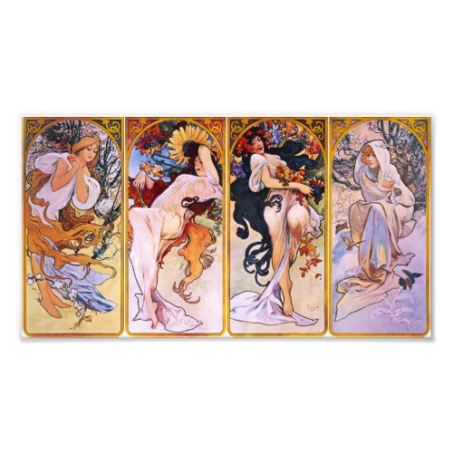 Alphonse Mucha Four Seasons Prin Photo Print