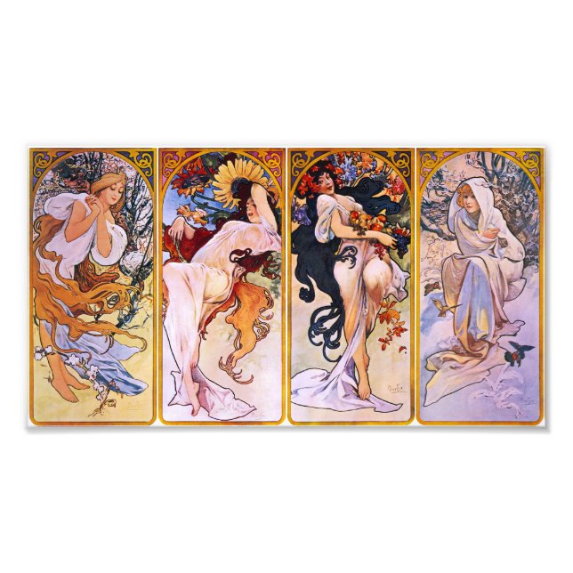 Alphonse Mucha Four Seasons Prin Photo Print (Front)