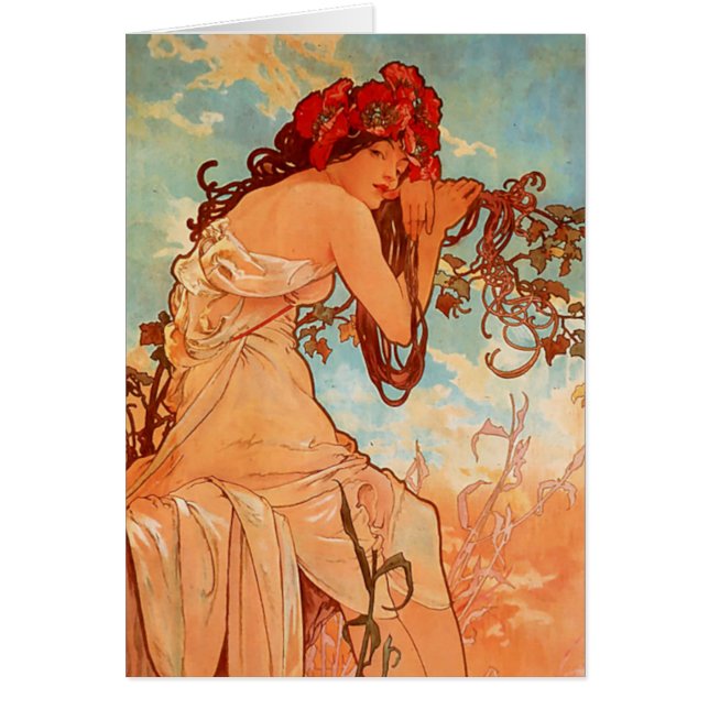 Alphonse Mucha, Four Seasons, Summer Cards (Front)