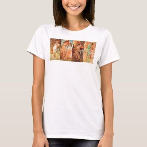 Alphonse Mucha Four Seasons T_Shirt