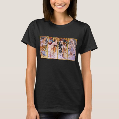 Alphonse Mucha Four Seasons T_shirt