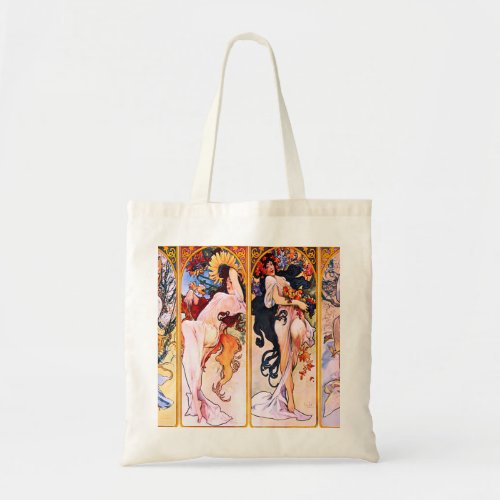 Alphonse Mucha _ Four Seasons Tote Bag