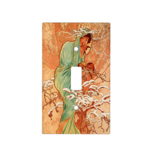 Alphonse Mucha, Four Seasons, Winter Light Switch Cover