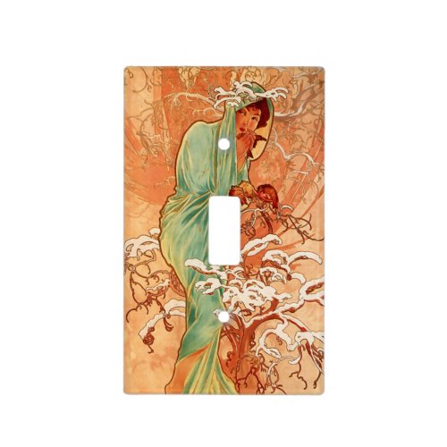 Alphonse Mucha Four Seasons Winter Light Switch Cover