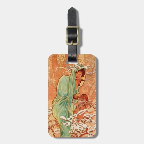 Alphonse Mucha Four Seasons Winter Luggage Tag