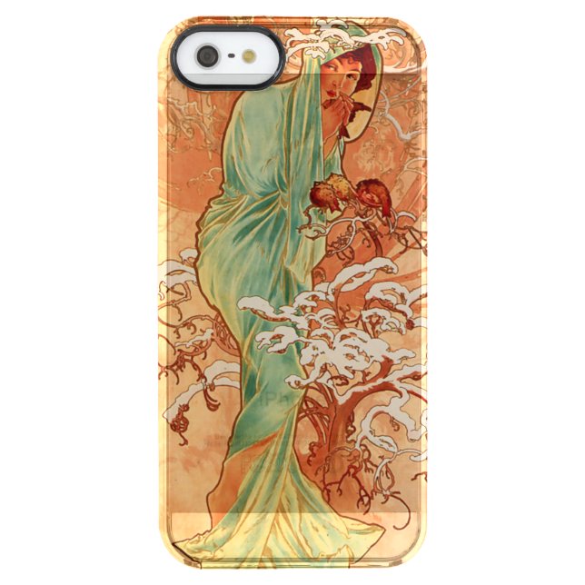 Alphonse Mucha, Four Seasons, Winter Uncommon iPhone Case (Back)