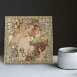 Alphonse Mucha Fruit Art Nouveau Vintage Ceramic Tile<br><div class="desc">This ceramic tile features an artwork named "Fruit" inspired by the iconic Art Nouveau era of the renowned Czech artist Alphonse Mucha. Mucha is widely recognized as one of the leading Art Nouveau designers and is known for his collaborations with the legendary actress Sarah Bernhardt. The tile showcases a beautiful...</div>
