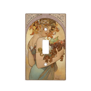 Alphonse Mucha Fruit Art Nouveau Vintage Maiden Light Switch Cover